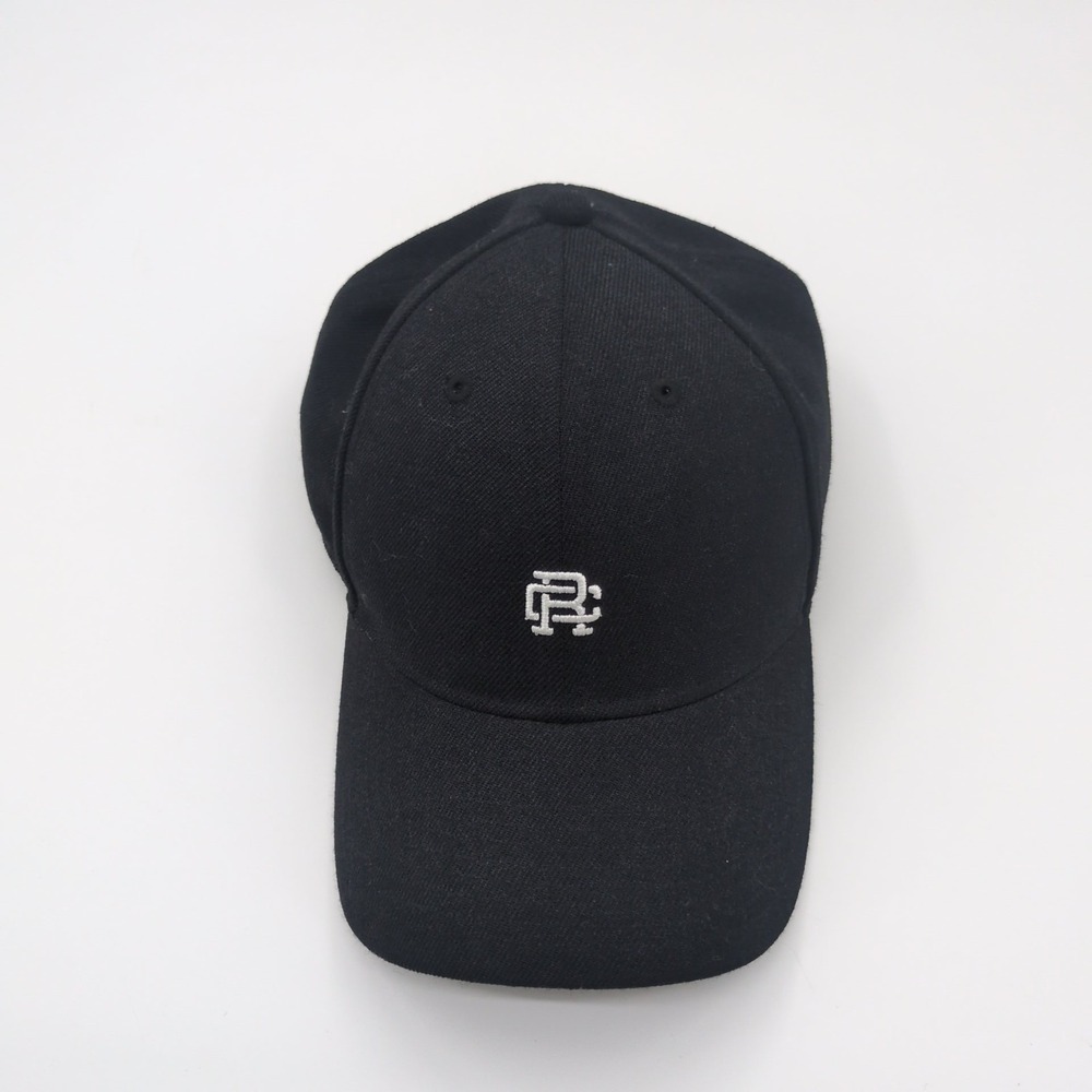 Reigning Champ Wool Monogram 6-Panel Cap Black Embroidered Hat Adjustable OSFM